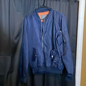 Medium navy blue Brooklyn cloth bomber jacket